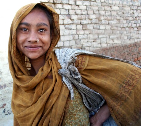 Young woman photographed in Punjab, India