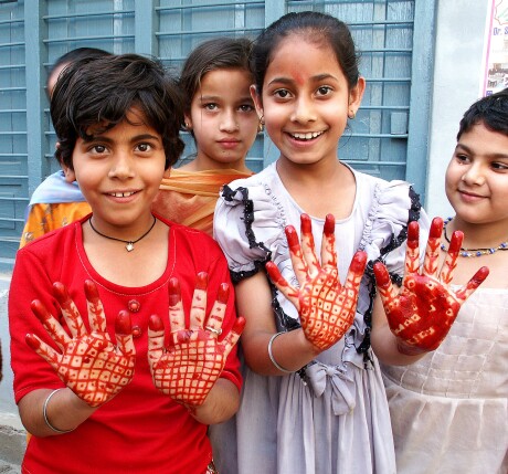 Group of smiling children in Punjab